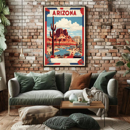 Arizona Desert Vintage Travel Poster