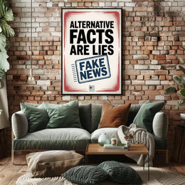 Falsehoods Critique Modern Design Political or Propaganda Poster