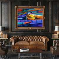 Vibrant Boats Poster