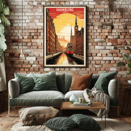 Hamburg A Cityscape Illustration Poster