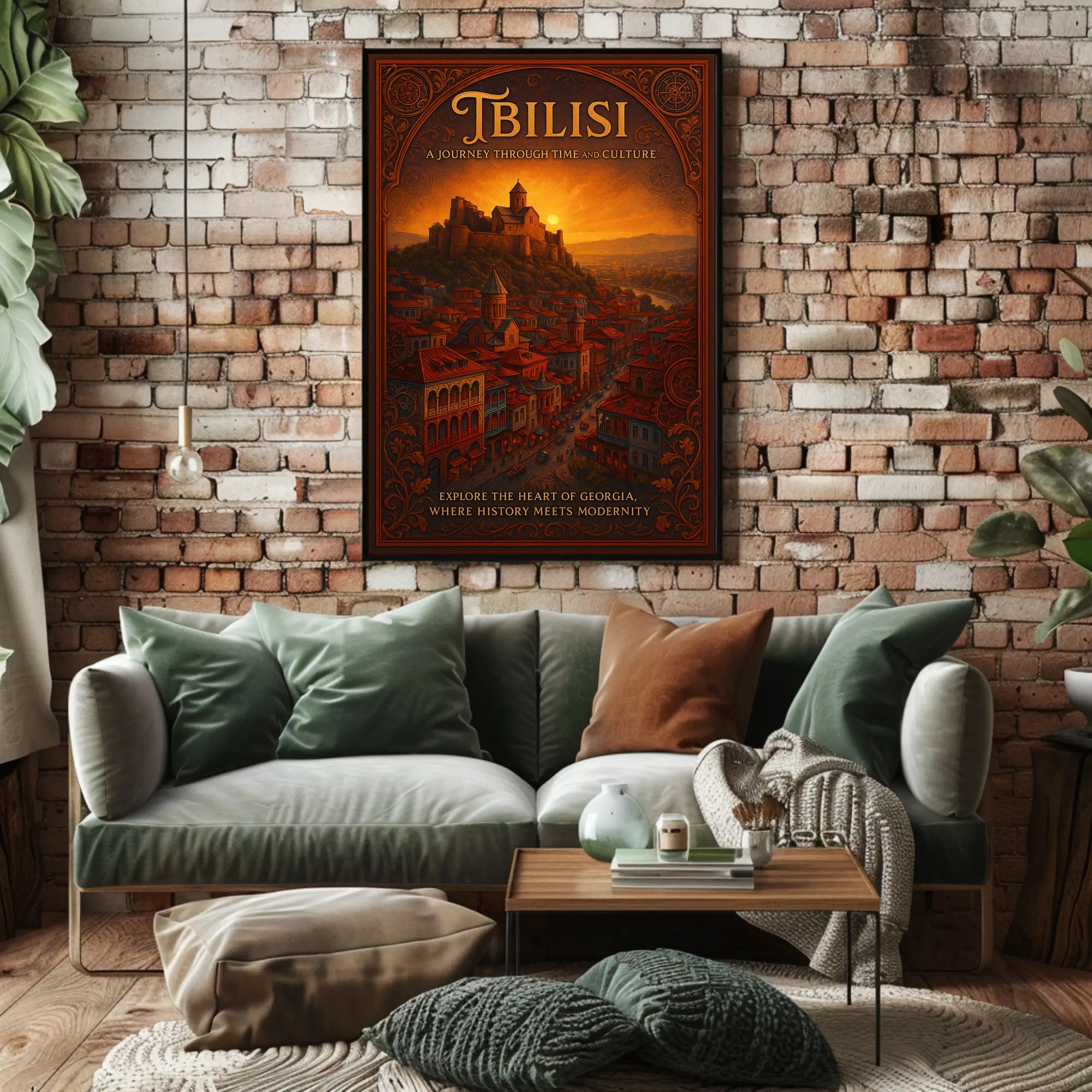 Tbilisi Sunset Exploration: Vintage Cultural or Heritage Poster