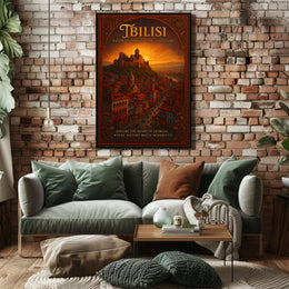 Tbilisi Sunset Exploration: Vintage Cultural or Heritage Poster