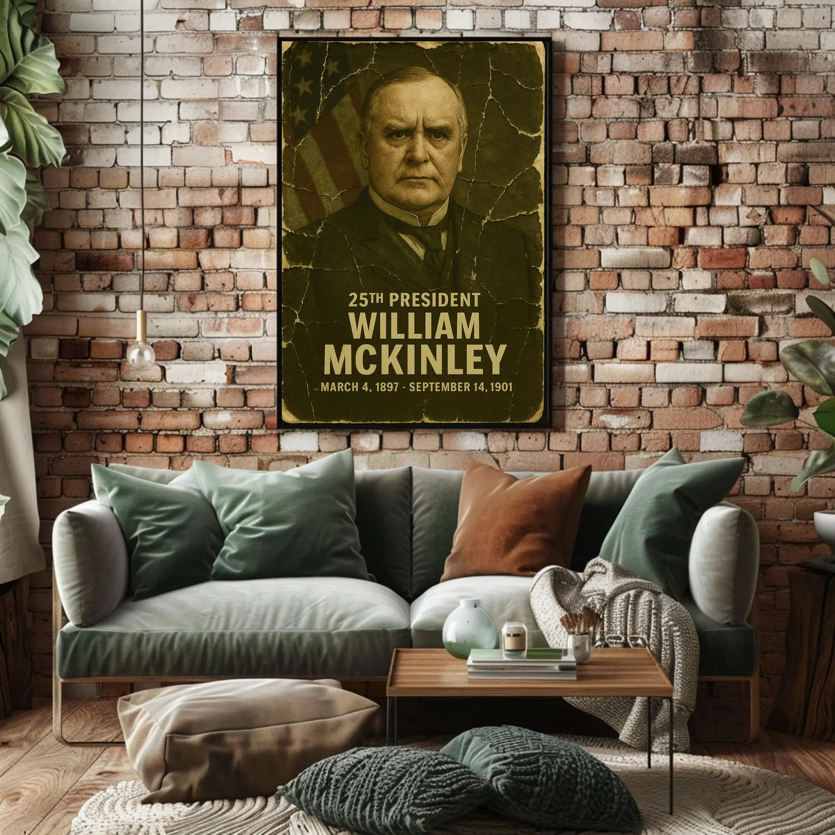 William McKinley 25th President of the United States Damaged Photograph Poster
