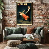 Vintage Levitating Magician Magic Show Historical Poster