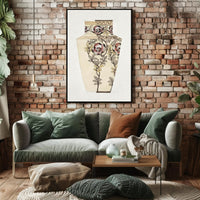Floral Vase with Geometric Accent Poster