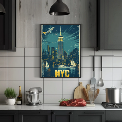 Vintage Poster NYC Nightscape