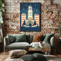 Winter Night at the Clock Tower Poster