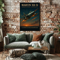 Martin XB-51 Jet Bomber Flight Military Recruitment Poster