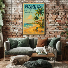 Serene Coastal Charm Vintage Poster: Naples, Florida