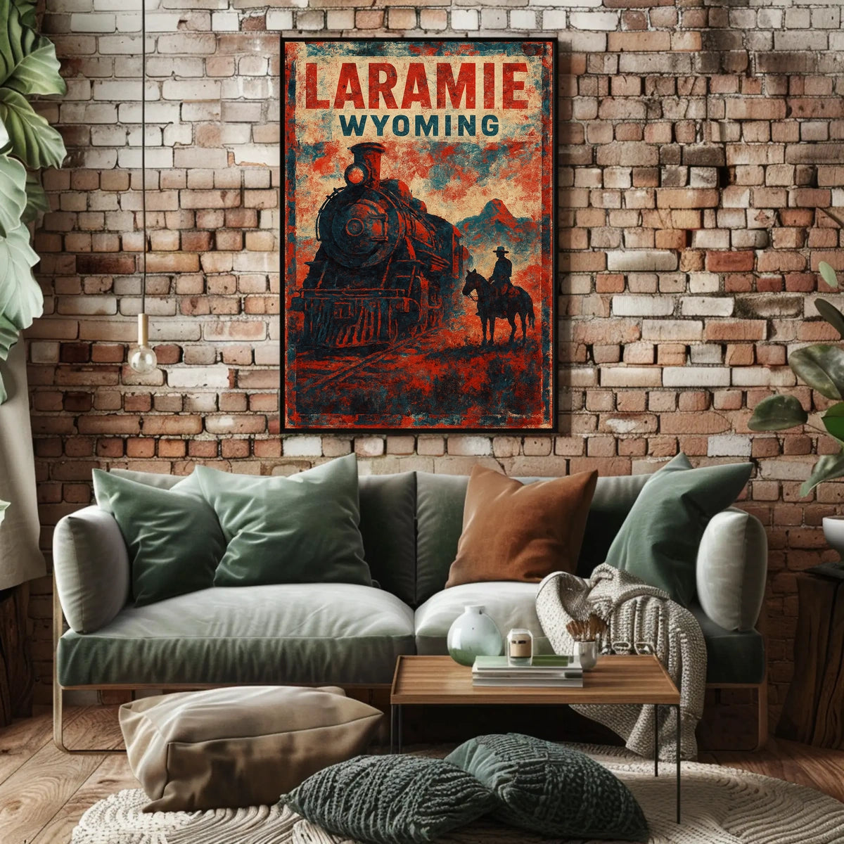 Laramie Cityscape Wyoming Travel Inspired Photography Realism Digital Painting Poster