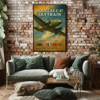 Douglas C-47 Skytrain WWII Vintage Poster