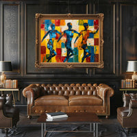 Energetic Abstract Dance Figures Vibrant Art Poster