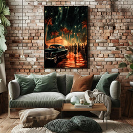Vintage Hollywood Night Poster