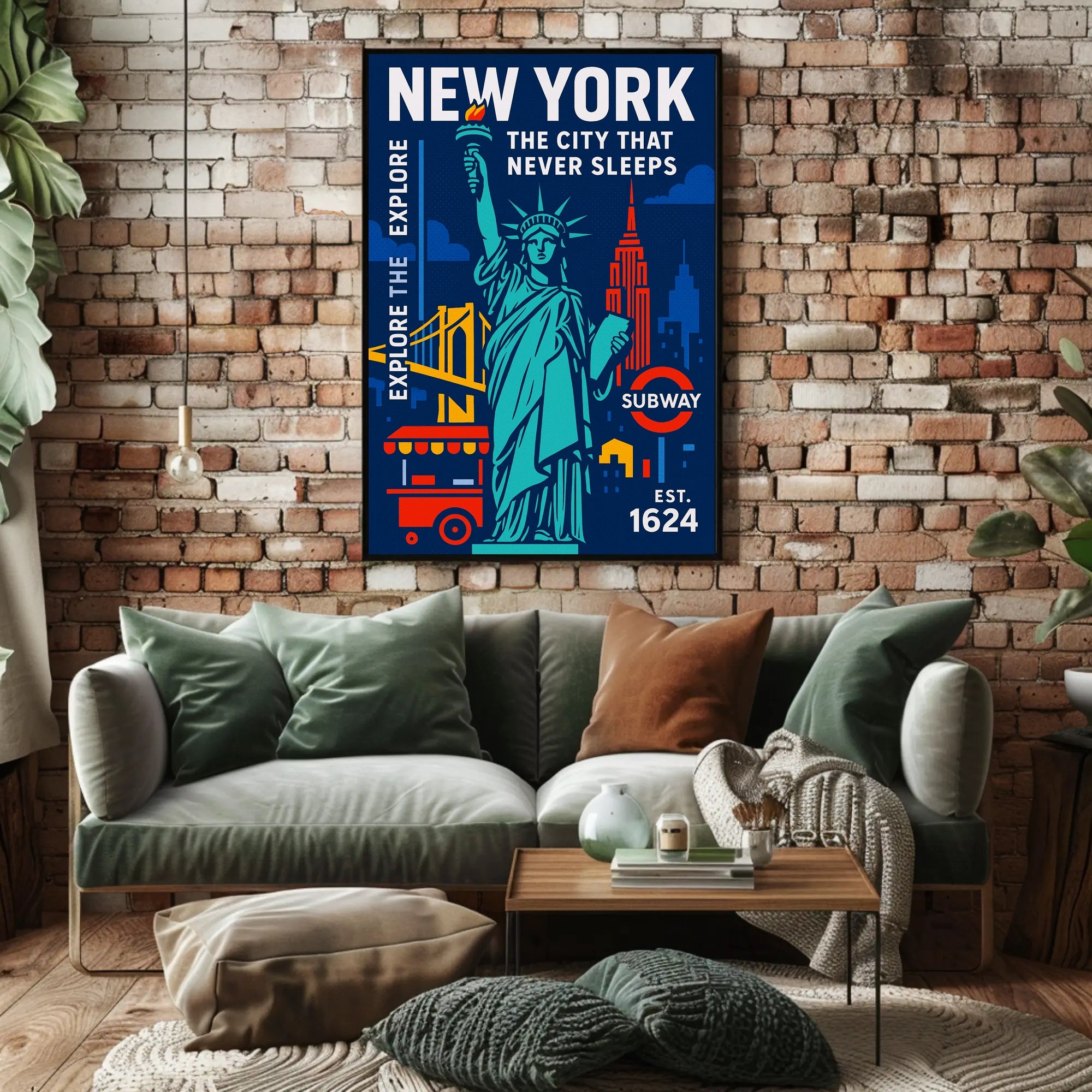 Explore New York City in Vibrant Urban Cityscape Poster
