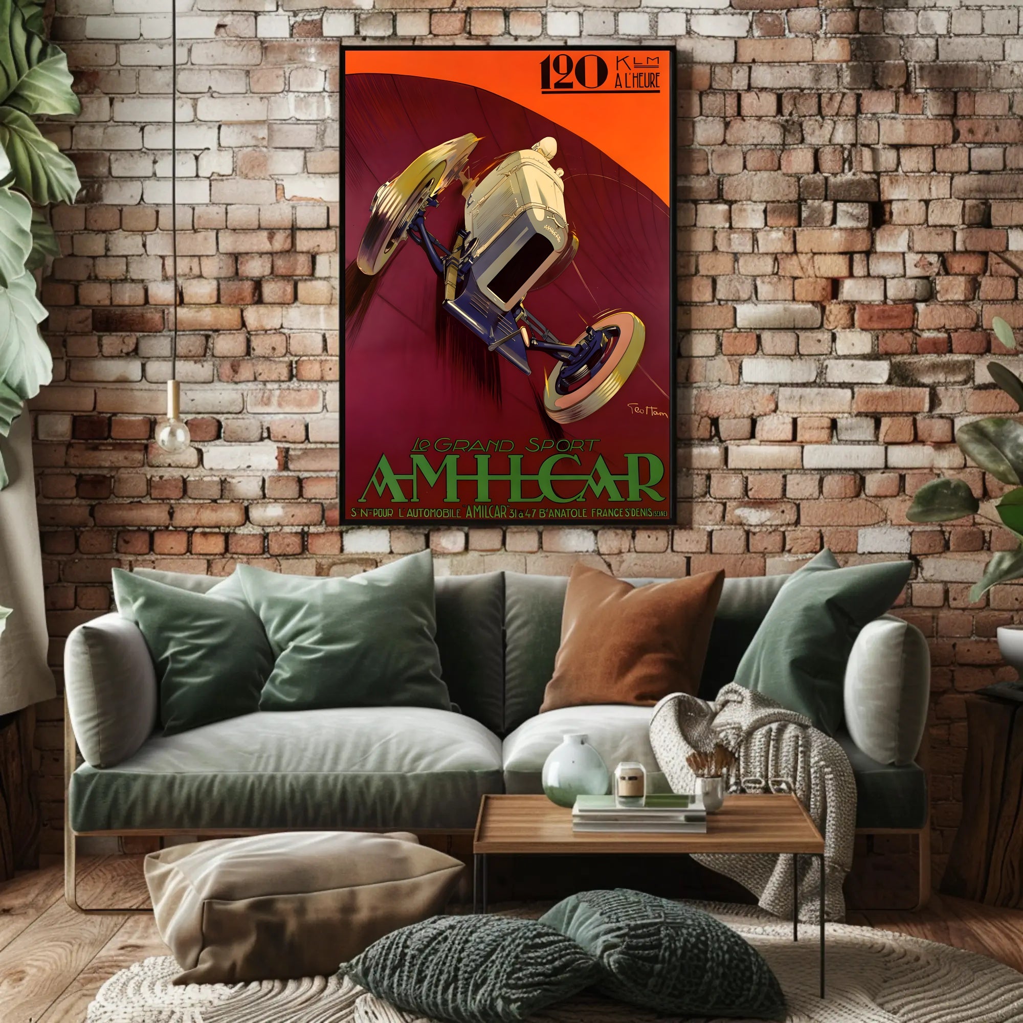 Vintage Amilcar Racing Poster