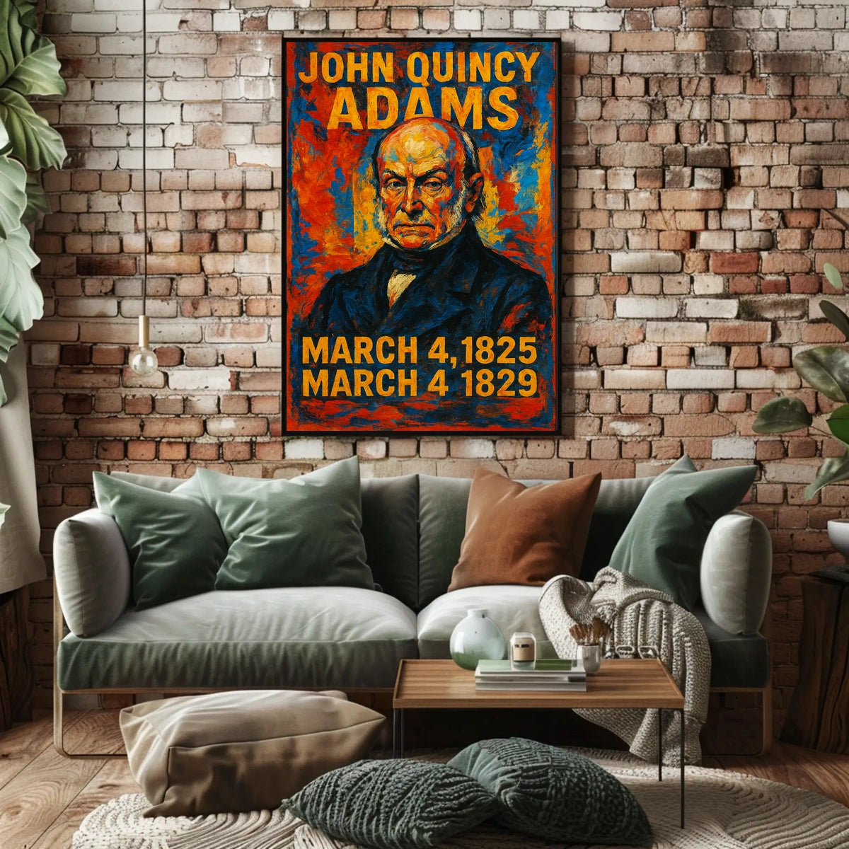 John Quincy Adams 6th President of the United States Glitch Hop Art Poster