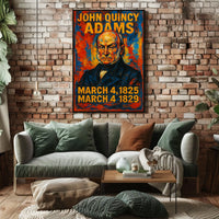 John Quincy Adams 6th President of the United States Glitch Hop Art Poster