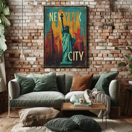 New York City Vibes Poster Modern Urban Skyline Wall Art