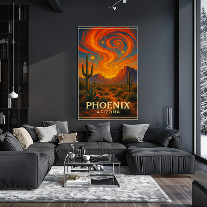 Phoenix Arizona Starry Desert Sky Travel Poster