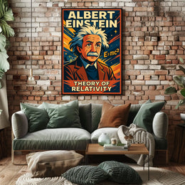 Albert Einstein Relativity Theory Vintage Cosmic Scenery Scientific Wall Art Wanderlust Poster