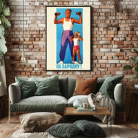 Strength in Unity: Vintage Exercise Propaganda Poster