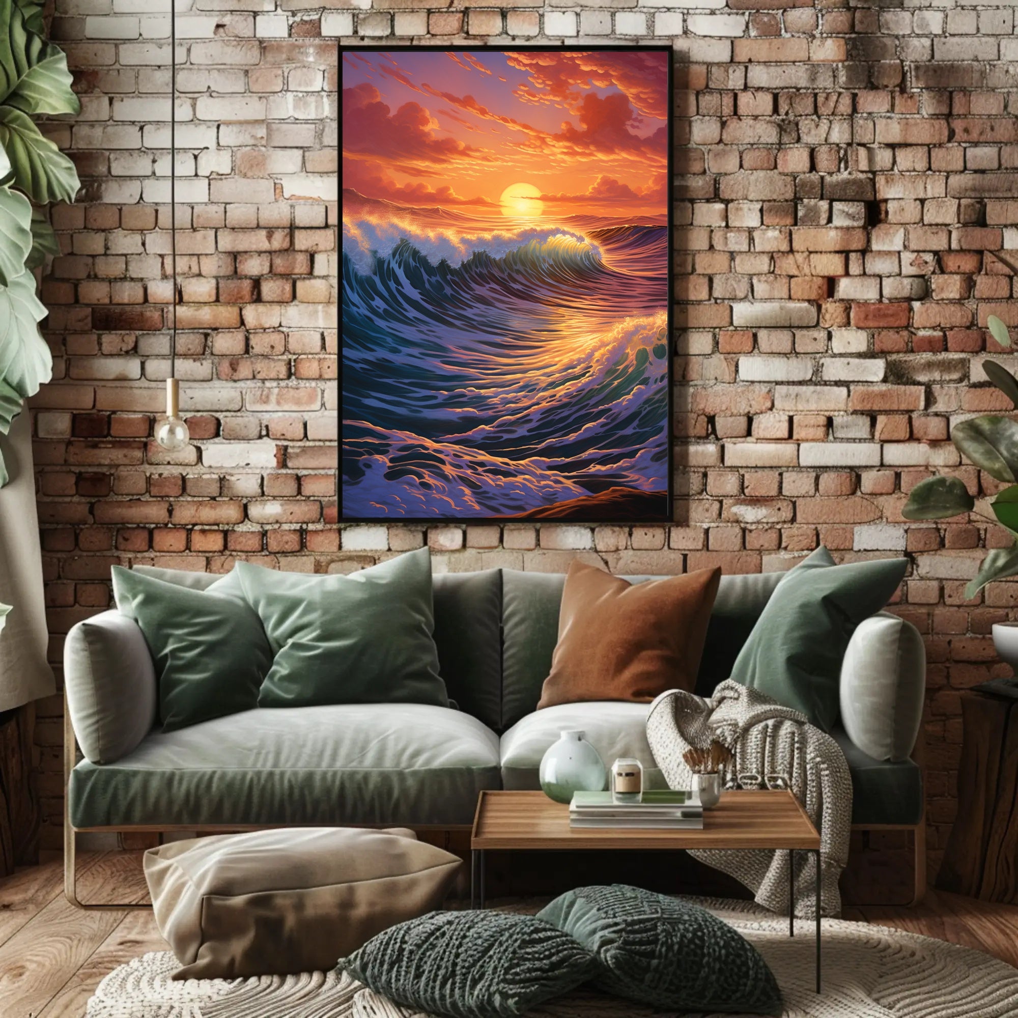 Serene Ocean Sunset Artistic Poster