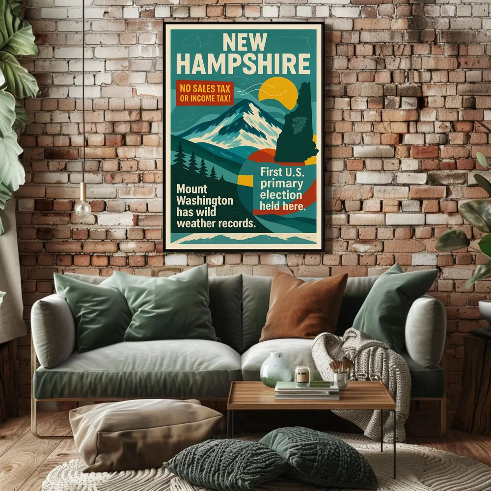 New Hampshire Scenic Vintage Travel Poster PosterGoat