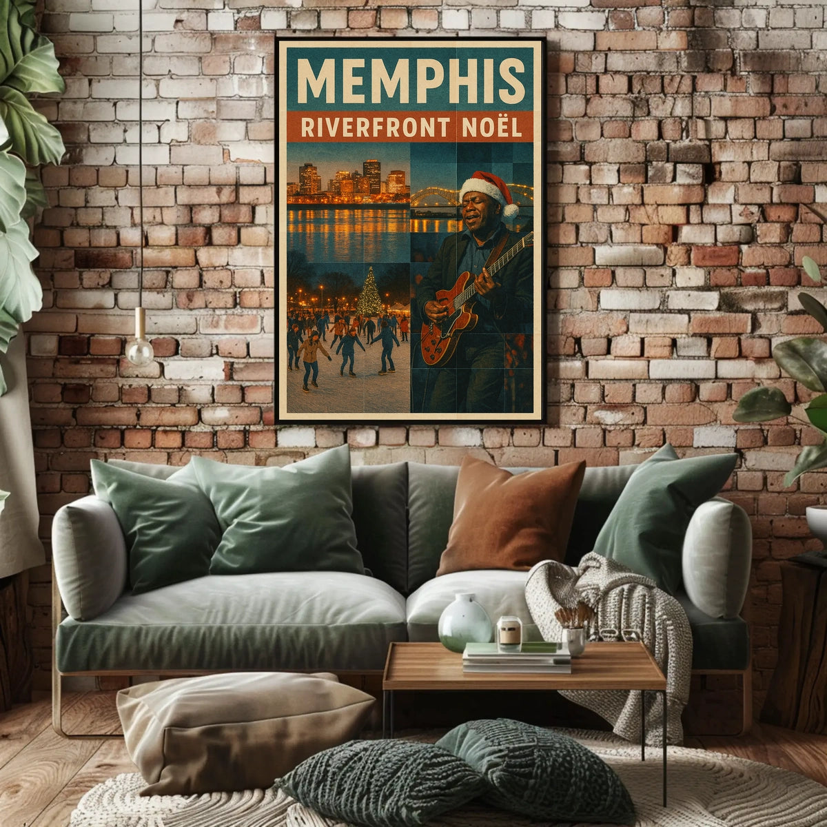 Memphis Riverfront Noël Poster
