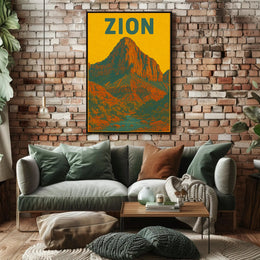 Zion National Park Vintage Travel Poster Print