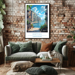 Wapping Canal with Modern Skyline Urban or Cityscape Poster
