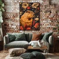Capybara in Bloom Wall Art Print