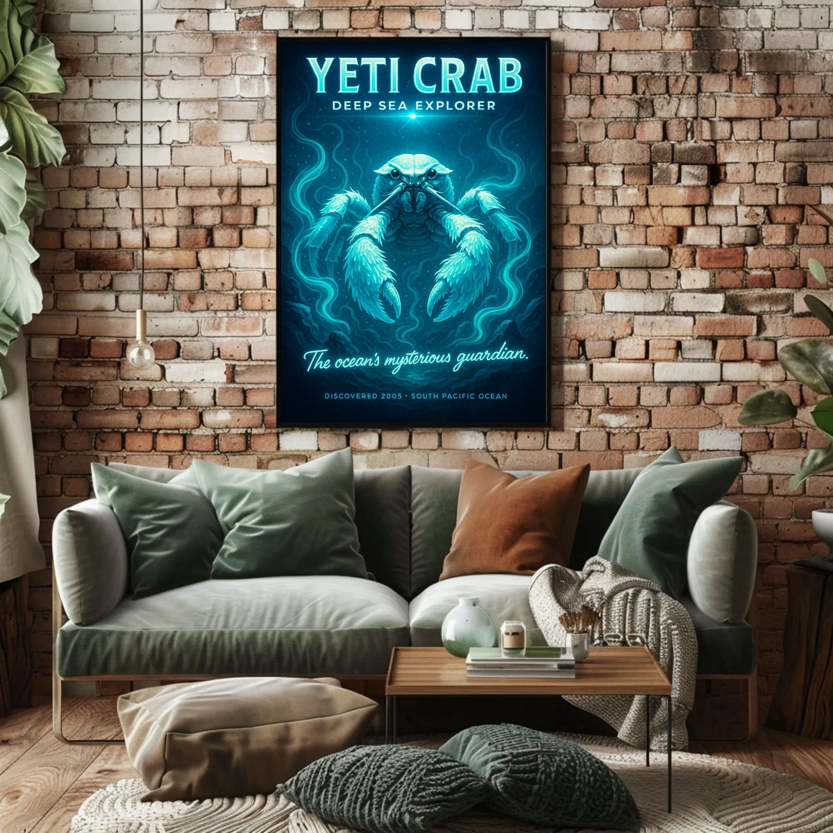 Yeti Crab Deep-Sea Fantasy Illustration Poster