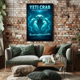 Yeti Crab Deep-Sea Fantasy Illustration Poster