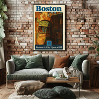 Boston City Upon a Hill Urban Cityscape Poster