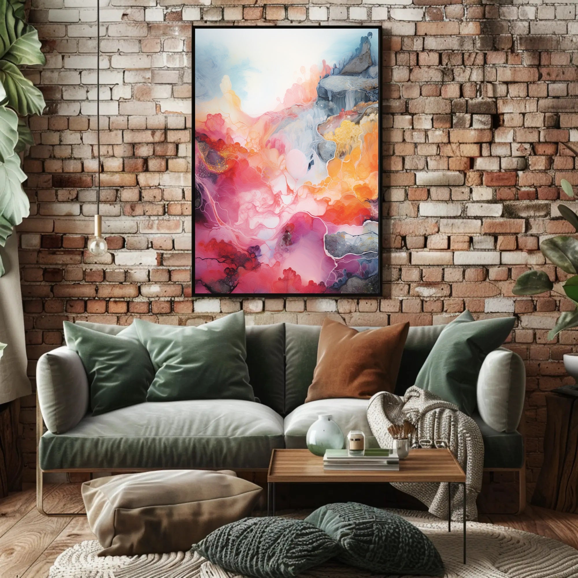 Abstract Colorful Waves Abstract Poster