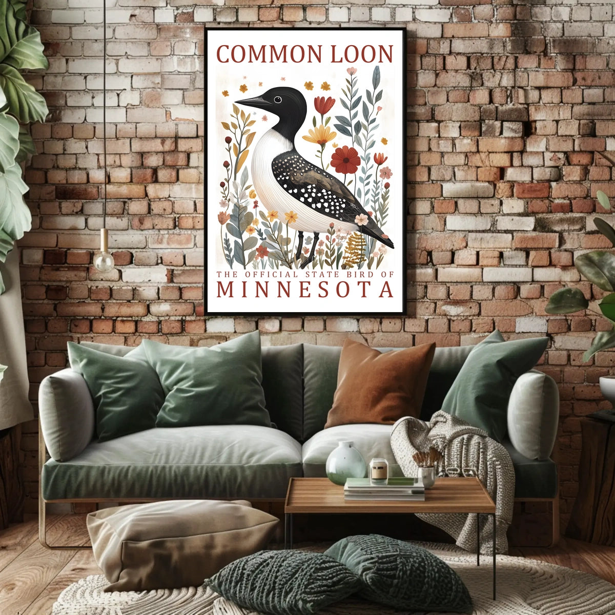 Common Loon Minnesota Nature Art Poster Print