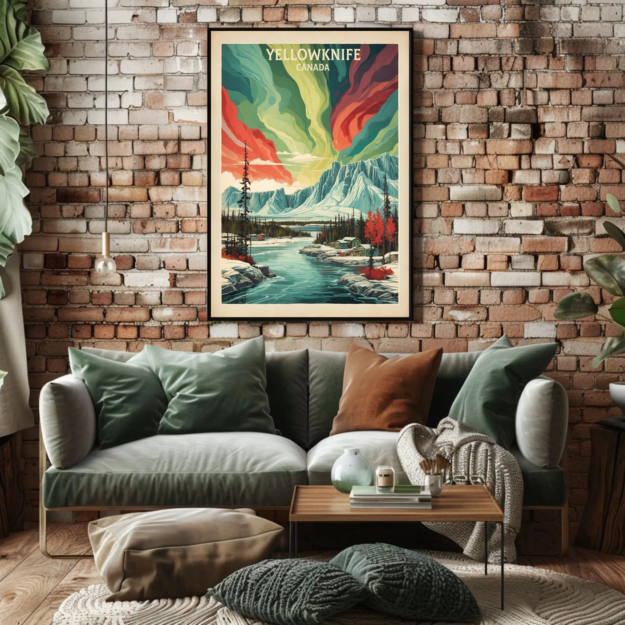 Yellowknife Aurora Travel Poster