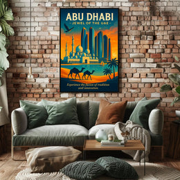 Abu Dhabi Sunset Travel Poster