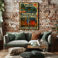 Miami Tropical Christmas Poster