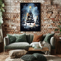 Enchanted Winter Wonderland Christmas Tree Poster Art