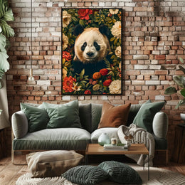 Panda in Bloom Wall Art Decor Print