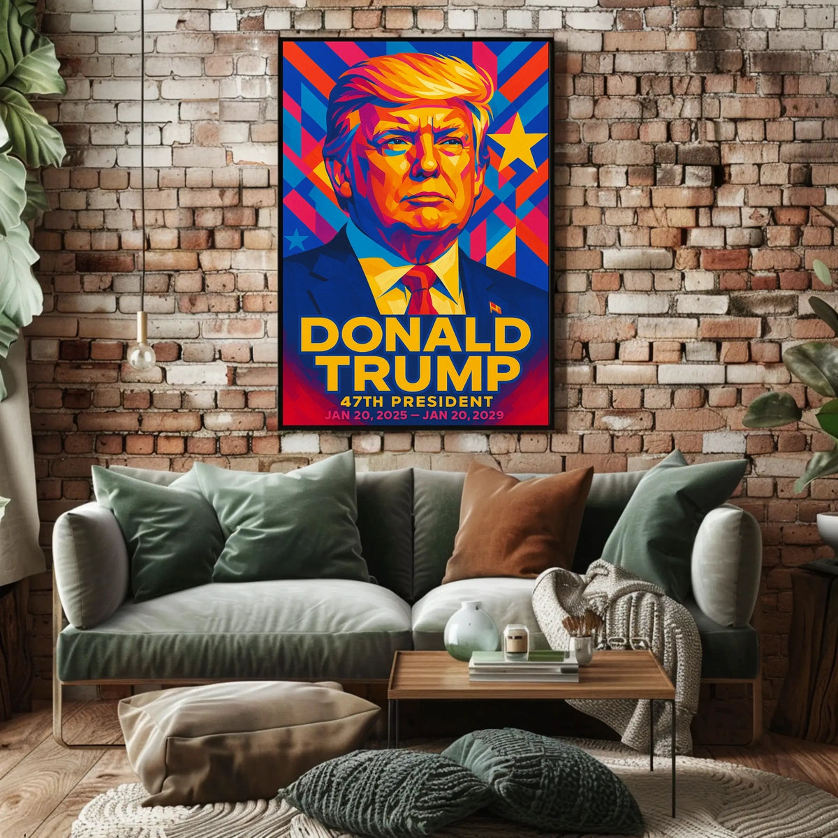 Trump 47th President Patriotic Portrait Poster