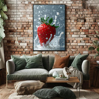 Splashing Strawberry Delight Poster PosterGoat