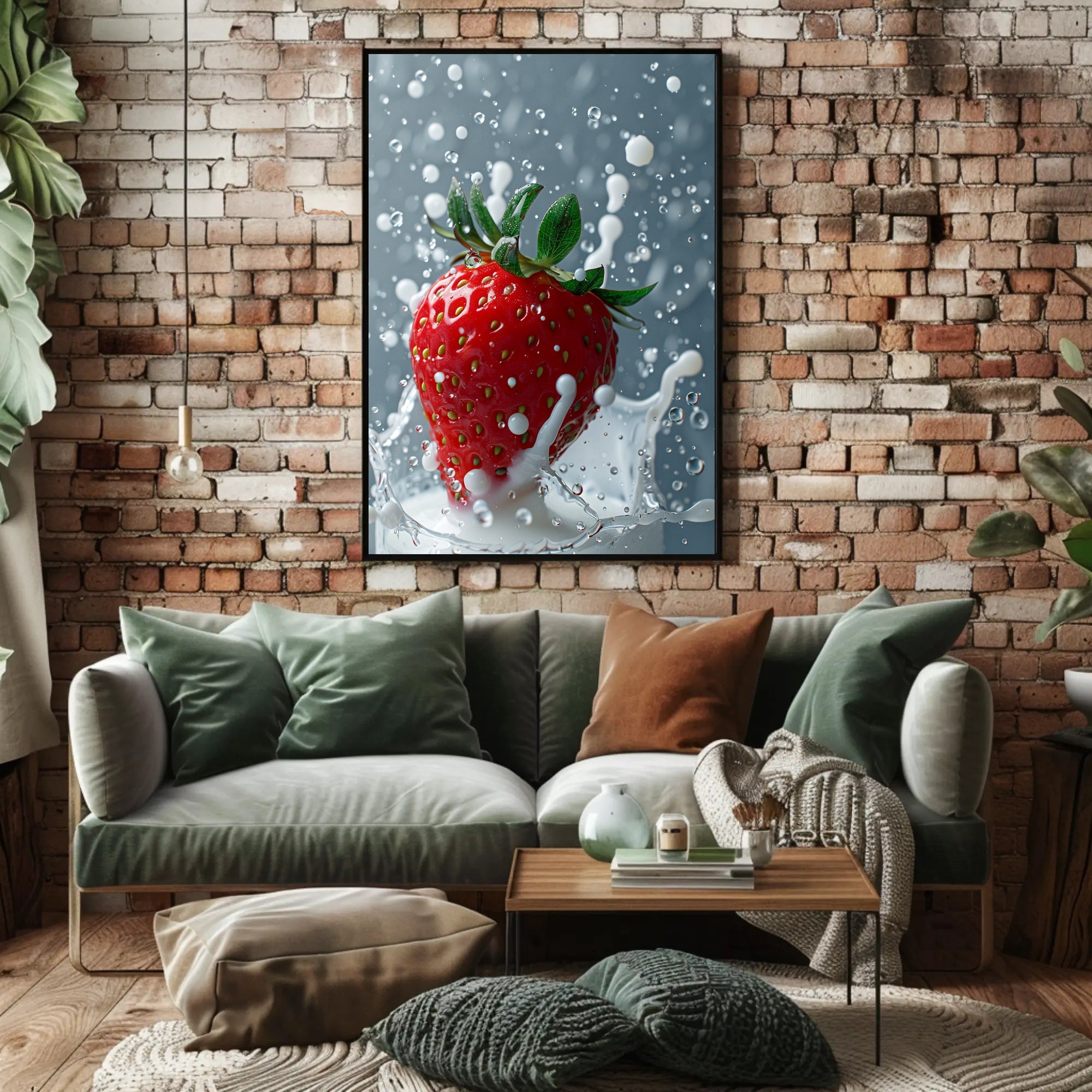 Splashing Strawberry Delight Poster PosterGoat