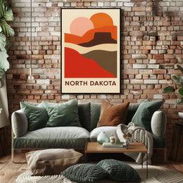 North Dakota Landscape Art Poster