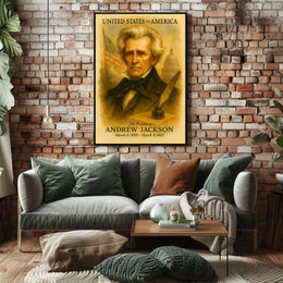 Andrew Jackson 7th President of the United States Vintage Watercolor Poster