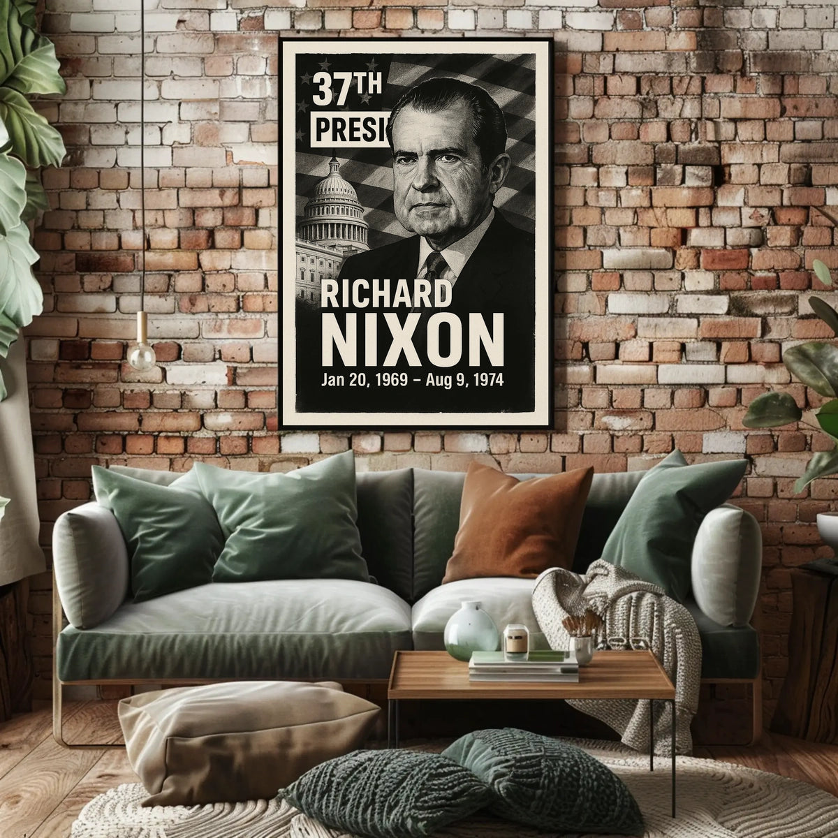 Richard Nixon 37th President of the United States Digital Montaje Poster