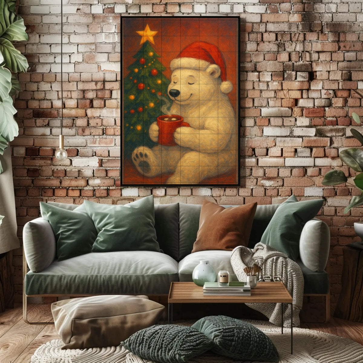 Cozy Christmas Bear Poster