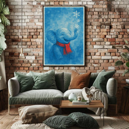 Winter Joy with Elephant Poster