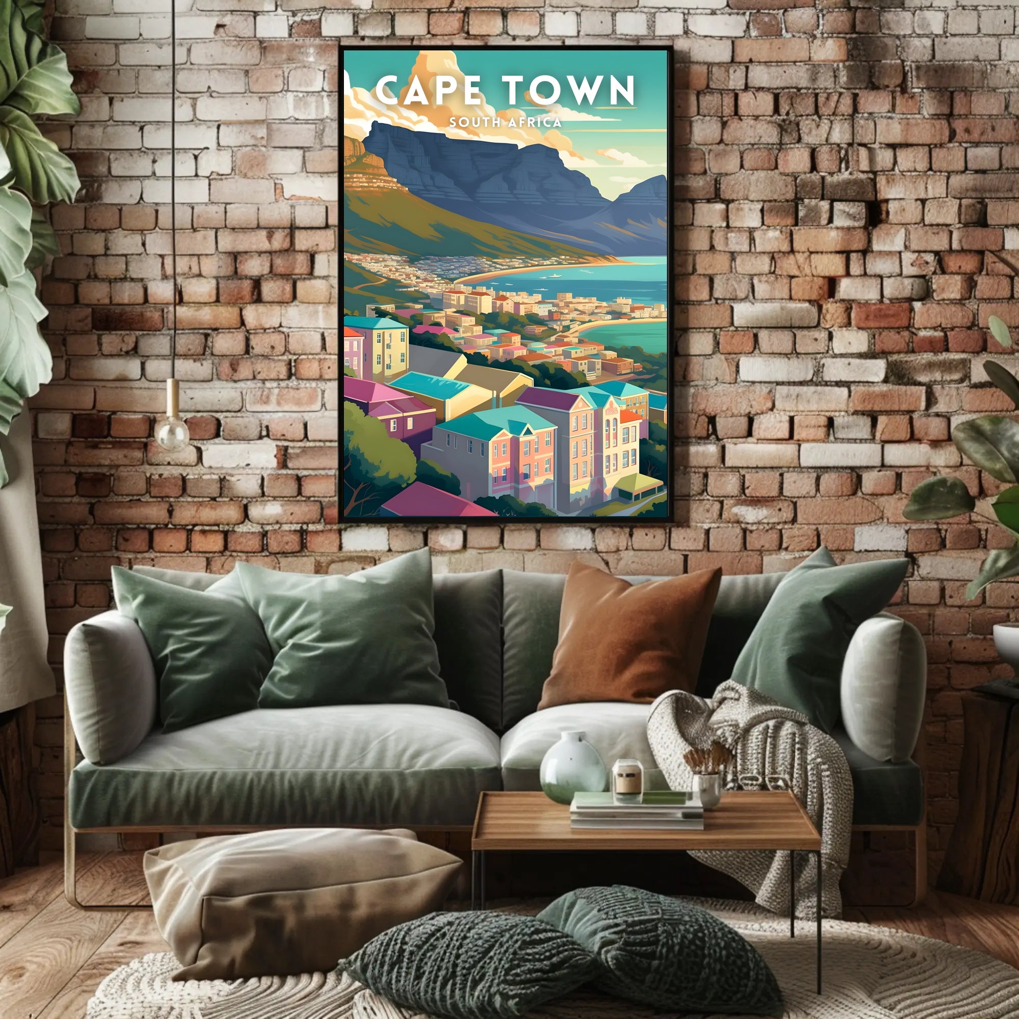 Cape Town Scenic Retro Travel Poster